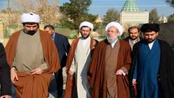 حضور آیت الله ری شهری در مضجع شریف امام زادگان شاخص قم